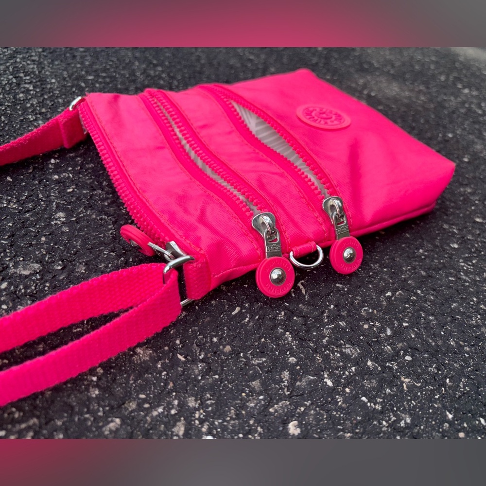 Kipling | Keiko | Crossbody | Mini | Vibrant | Neon | Pink | Nylon | Adjustable - Picture 10 of 10